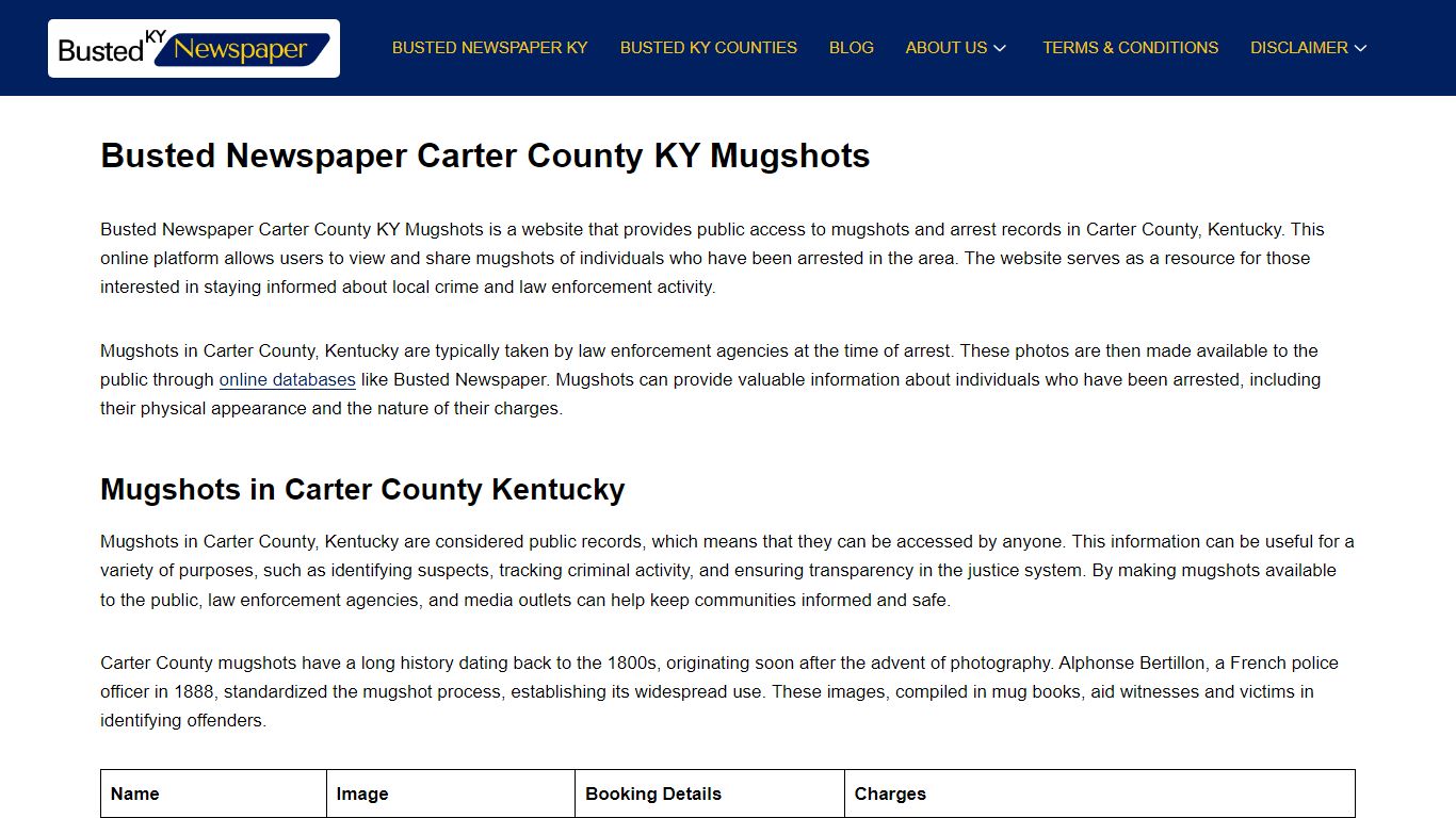 Busted Newspaper Carter County KY Mugshots