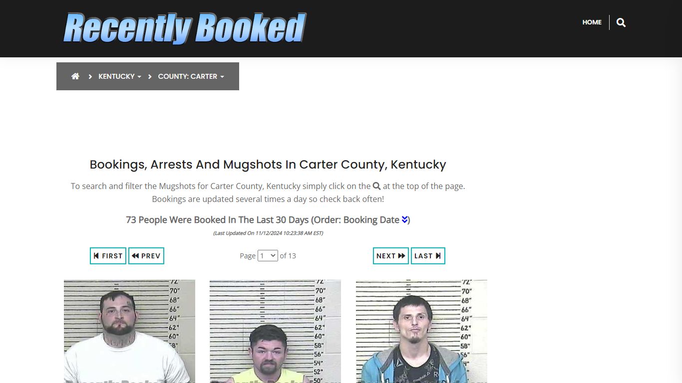 Bookings, Arrests and Mugshots in Carter County, Kentucky - Recently Booked